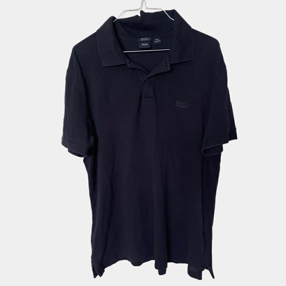 Bosshugo Boss Mens Logo Polo Shirt Size Xl Black